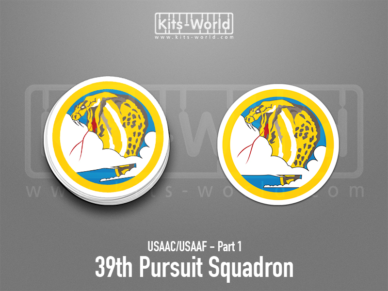 Kitsworld SAV Sticker - USAAC/USAAF - 39th Pursuit Squadron W:100mm x H:100mm 